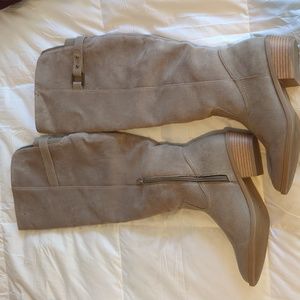 Tan suede knee boots. New. Size 7